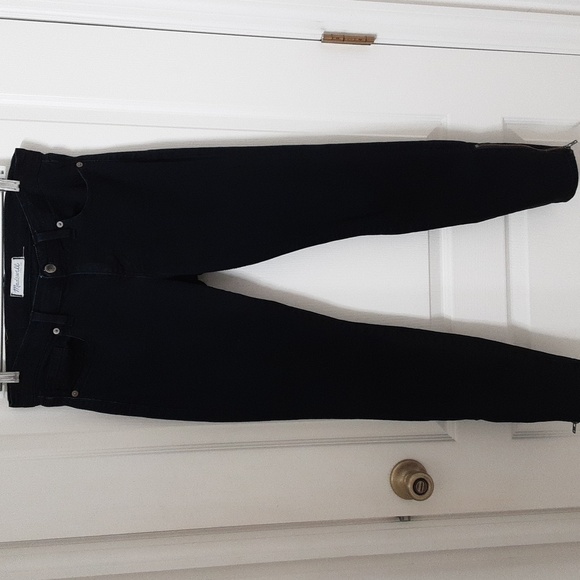 Madewell Size 28 Dark Indigo Blue Skinny Skinny Ankle-Zip Jeans, Gently Used - Picture 1 of 16